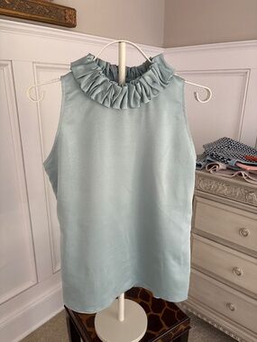French blue custom made blouse